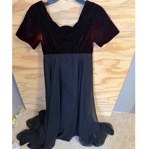 Women's Velvet Gown Stage Accents Performance Dress Theatre 6 Chiffon